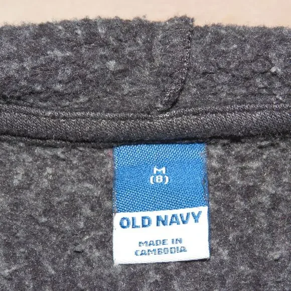 Old Navy Gray Daisy Print Girls Hooded Pullover Sweatshirt - Picture 5 of 6